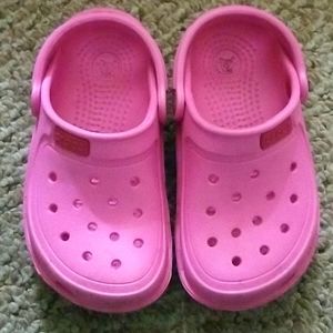 Pink crocs